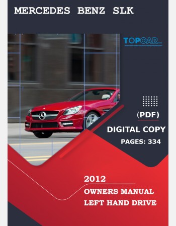 mercedes benz slk 2012 owners manual